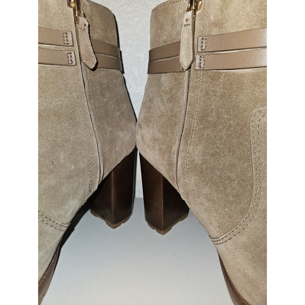 TORY BURCH Leigh 90 MM Lug Sole Booties Tan Women's SZ 7.5 - Picture 7 of 16